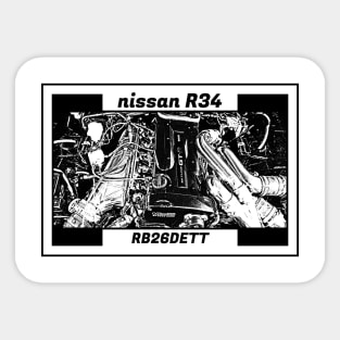 NISSAN SKYLINE GT-R R34 ENGINE Sticker